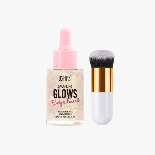 Glitter Body Oil + Brush，Glitter Body Oil Set