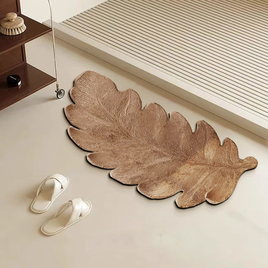 Leaf diatom mud bathroom floor mat