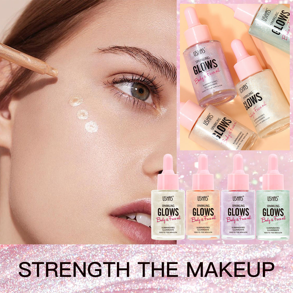 Glitter Body Oil + Brush，Glitter Body Oil Set